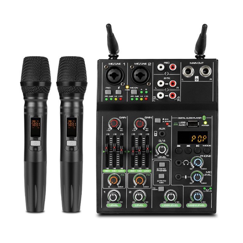 Audio Mixer 4 Channel Usb Bluetooth Pc - ABAC-USB bluetooth reverb microfone 4 canais