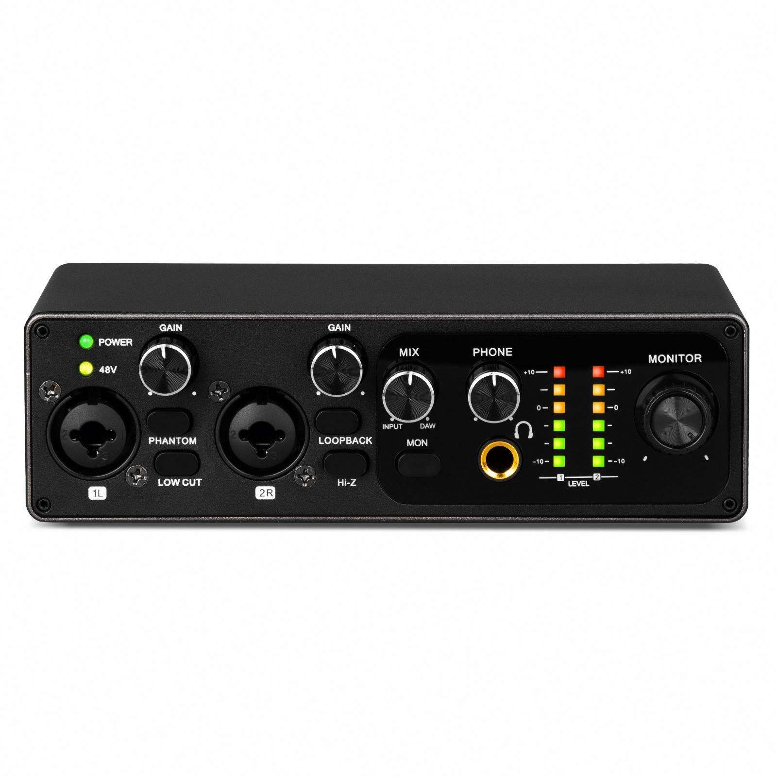 Studio Audio Interface With 48V Phantom - Interface de Áudio USB Profissional MR22