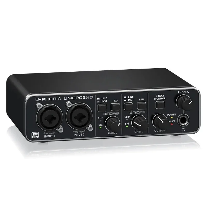 Studio Audio Interface With 48V Phantom - Interface de áudio USB U-Phoria UMC202HD