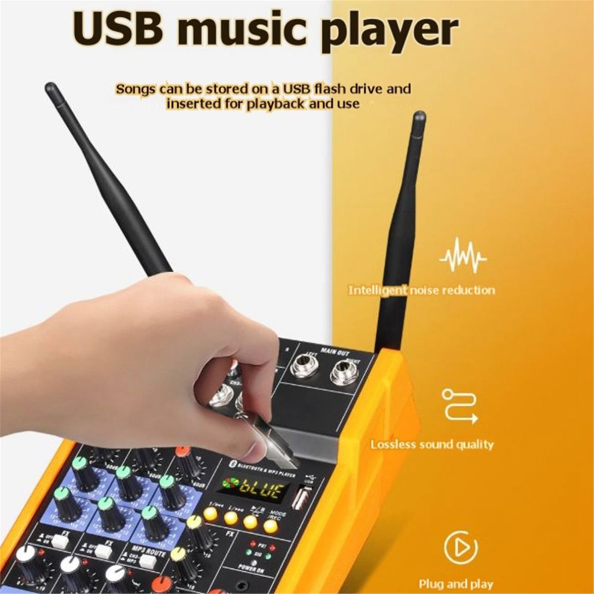 Audio Mixer 4 Channel Usb Bluetooth Pc - Console de Mixer de Áudio de