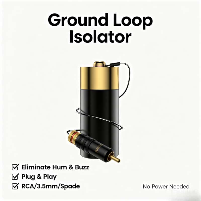 Audio Ground Loop Isolator 3.5Mm Rca - Isolador de Ruído de Circuito de