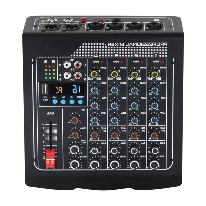 Studio Audio Interface With 48V Phantom - Mesa de som de 4 canais