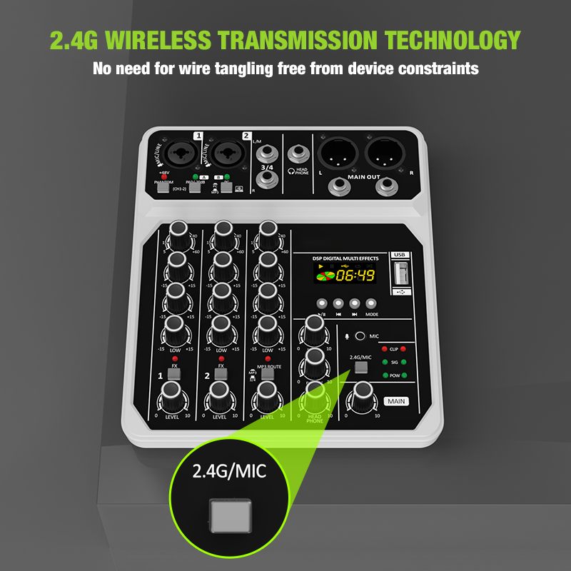Console de Mixer de Áudio de 4 - Audio Mixer 4 Channel Usb Bluetooth Pc avaliação e preço