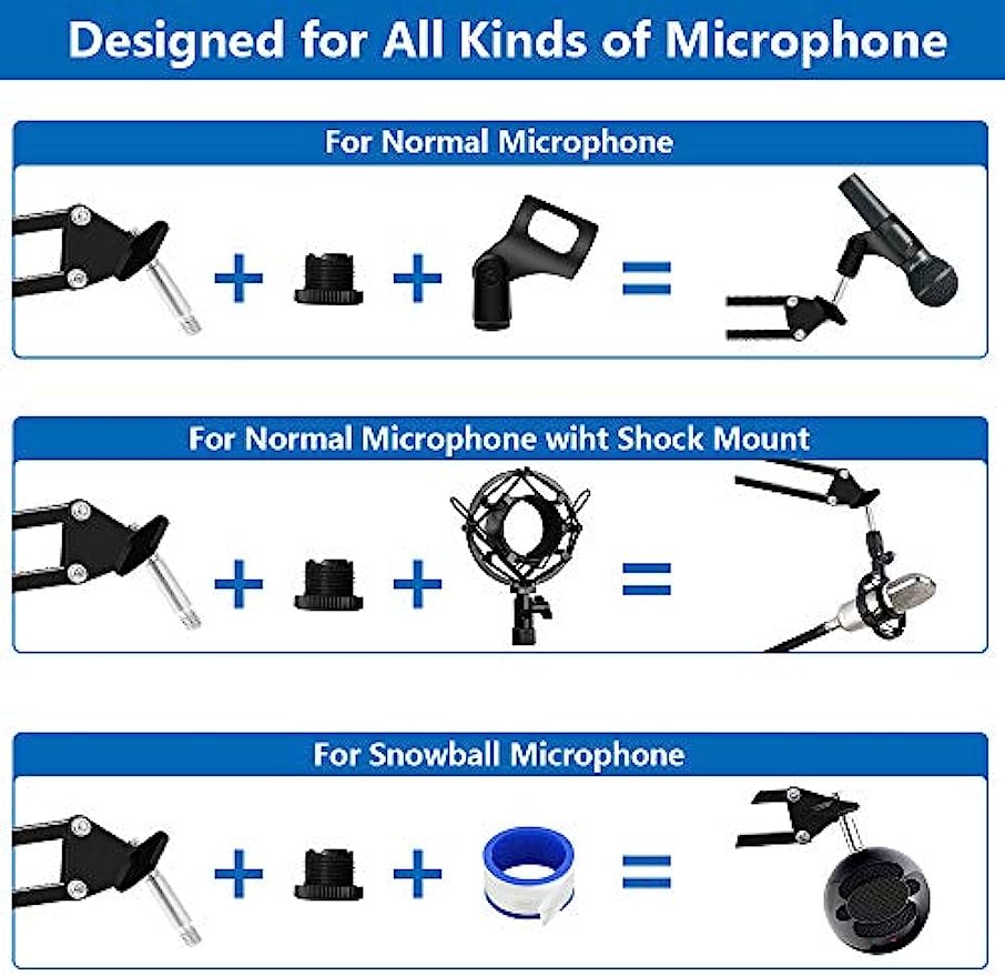 Suporte de mesa microfone ajus - Recording Studio Broadcast Boom Arm avaliação e preço