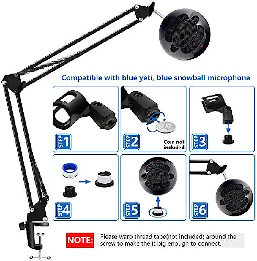 Suporte de mesa microfone ajus - Recording Studio Broadcast Boom Arm avaliação e preço
