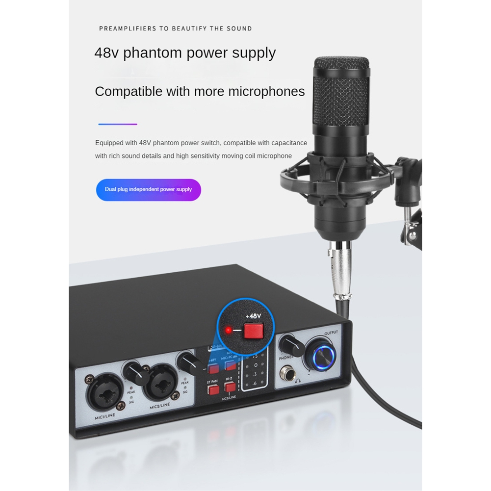 Interface de Áudio USB B68C 2  - Studio Audio Interface With 48V Phantom avaliação e preço