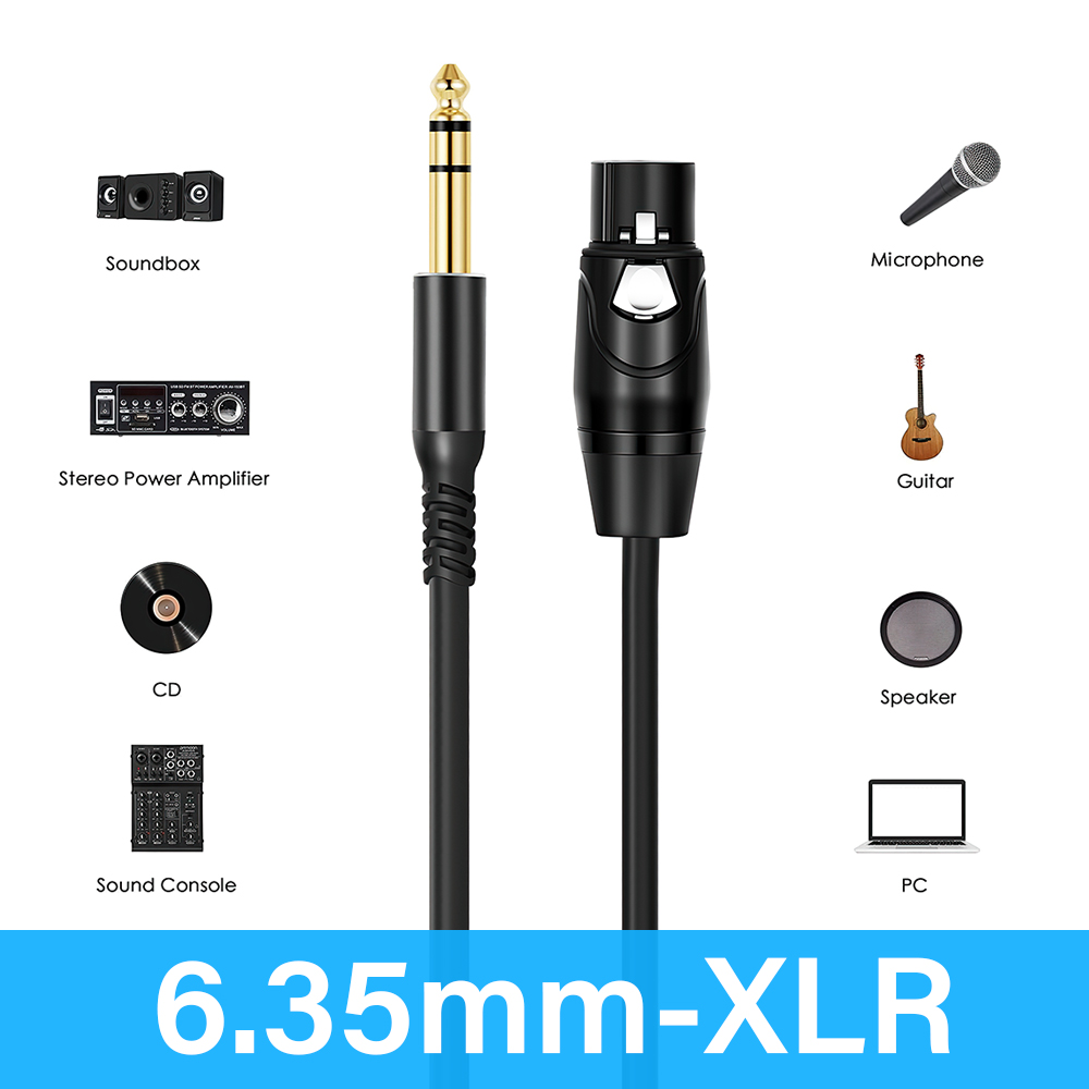 Jack 6.35mm para xlr microfone - Xlr To 6.35Mm Balanced Audio Cable Patch avaliação e preço