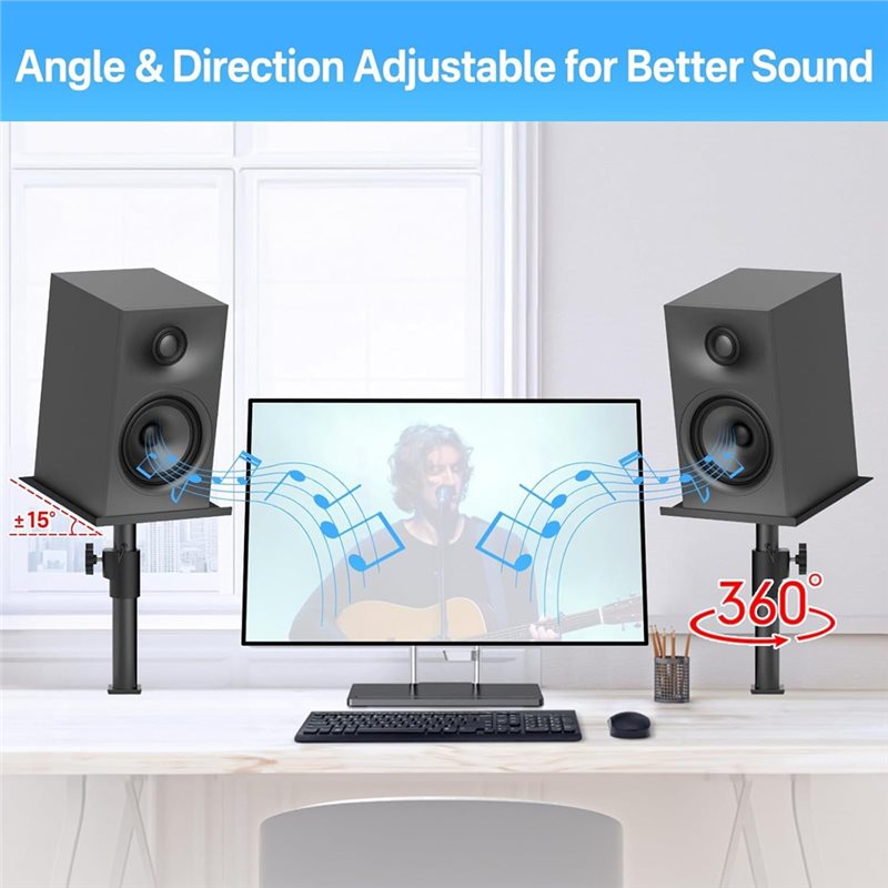 Suporte de Mesa Ajustável B04B - Studio Monitor Speaker Stands Desktop avaliação e preço