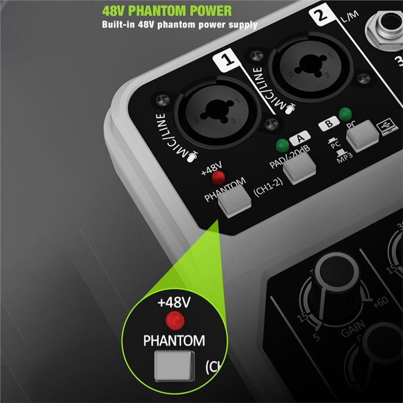 Microfone sem fio t23c, consol - Audio Mixer 4 Channel Usb Bluetooth Pc avaliação e preço