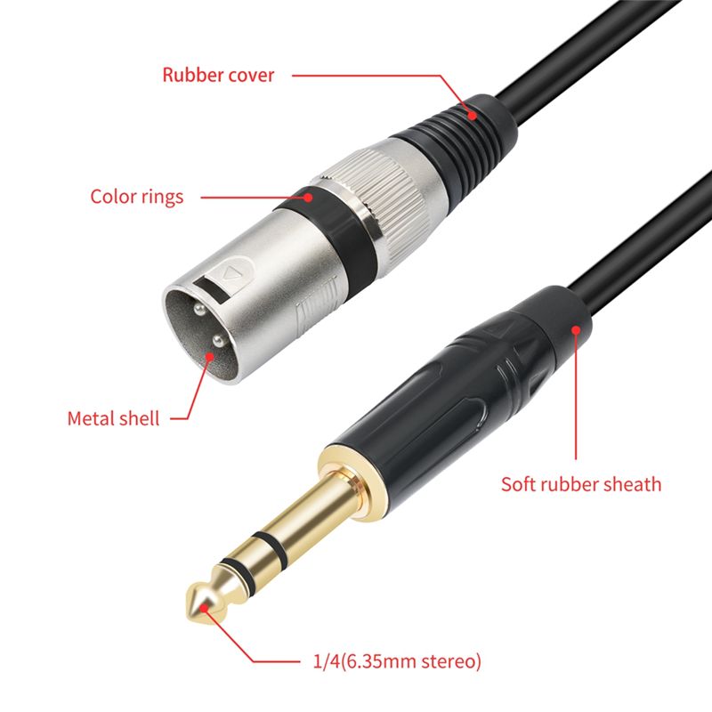Cabo de Microfone Balanceado A - Xlr To 6.35Mm Balanced Audio Cable Patch avaliação e preço