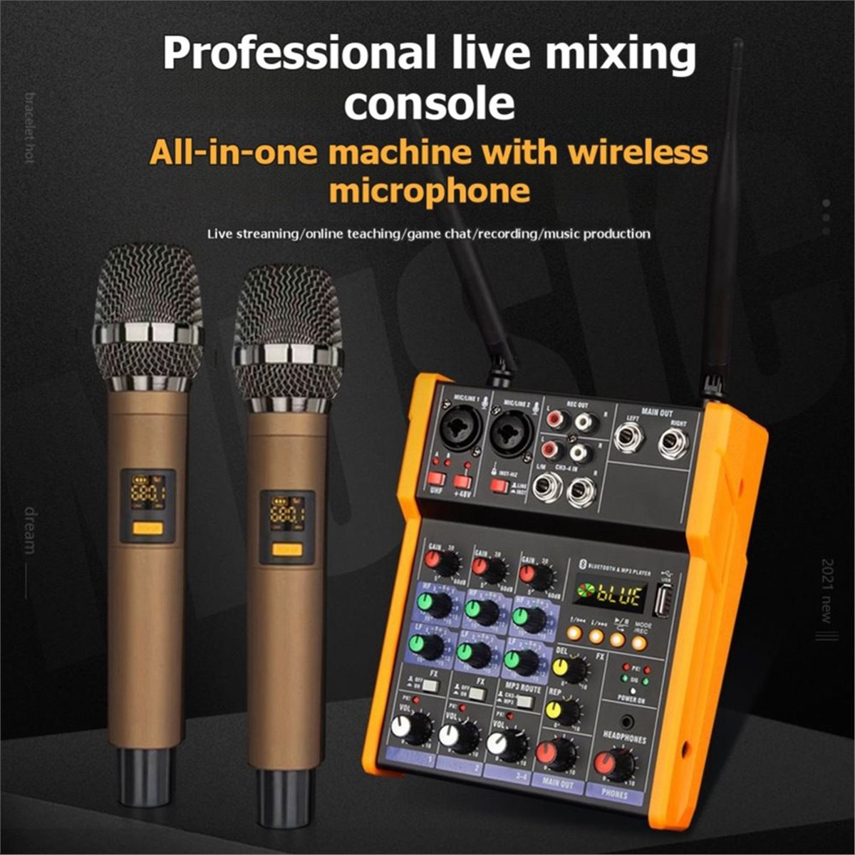 Console de Mixer de Áudio de 4 - Audio Mixer 4 Channel Usb Bluetooth Pc avaliação e preço