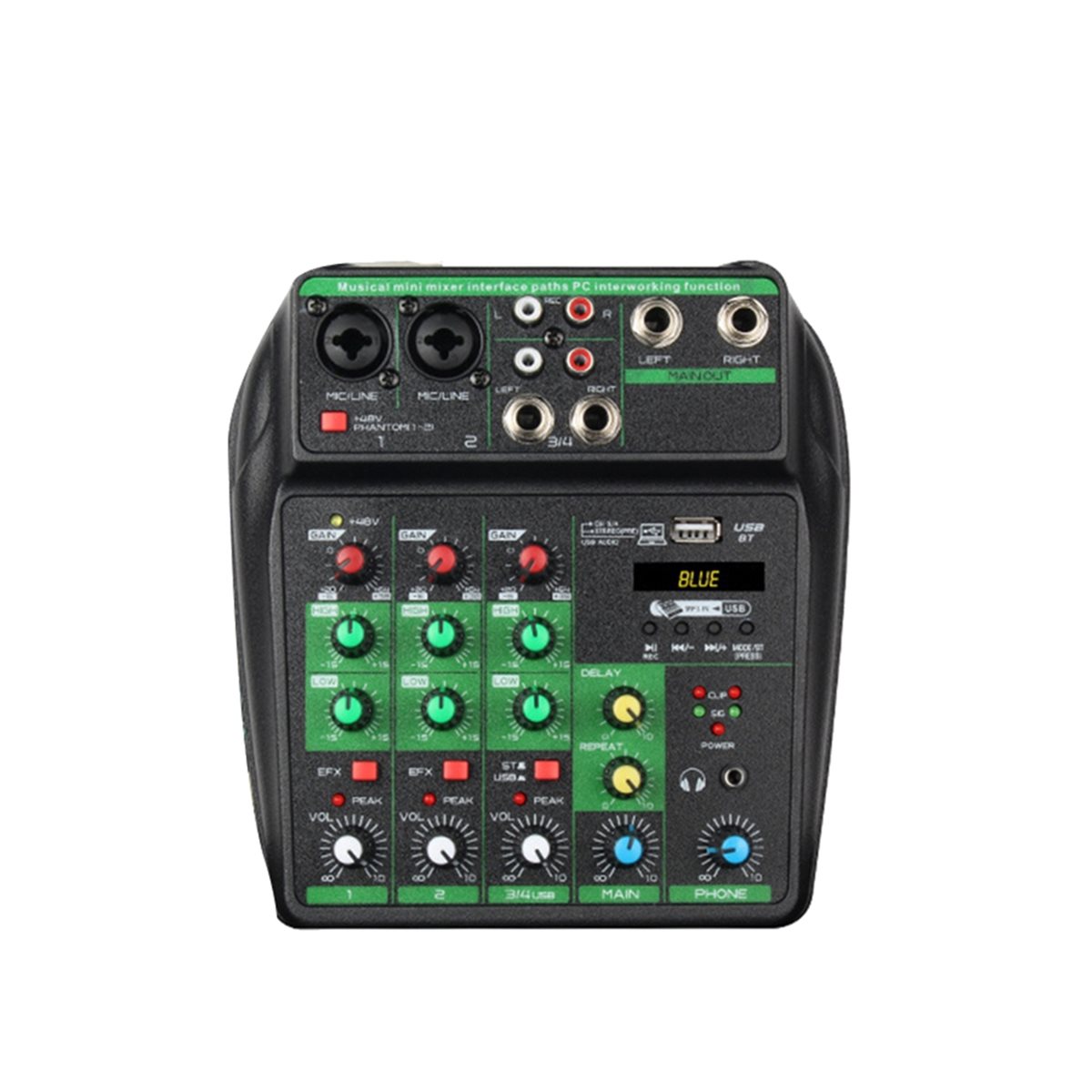 Mesa de mistura de áudio profi - Audio Mixer 4 Channel Usb Bluetooth Pc avaliação e preço