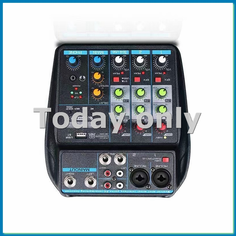 Console mixer de áudio USB pro - Audio Mixer 4 Channel Usb Bluetooth Pc avaliação e preço