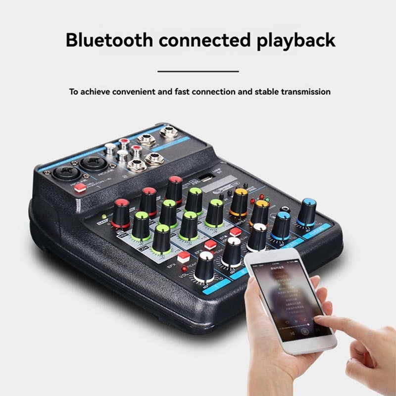 Console mixer de áudio USB pro - Audio Mixer 4 Channel Usb Bluetooth Pc avaliação e preço