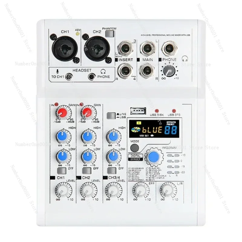 Mini mesa de mistura de áudio  - Audio Mixer 4 Channel Usb Bluetooth Pc avaliação e preço