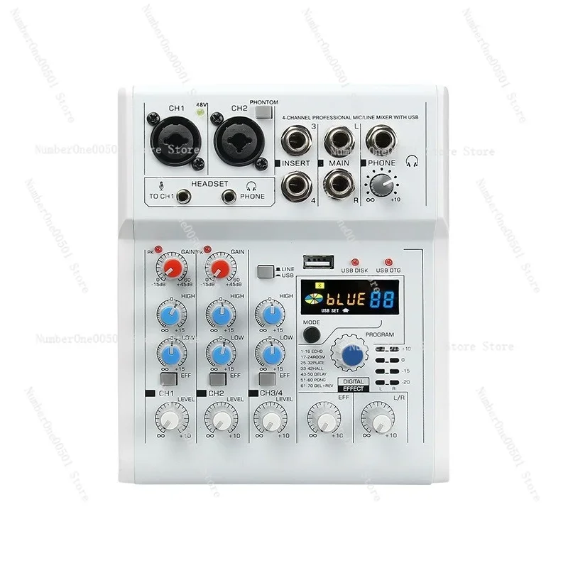 Mini mesa de mistura de áudio  - Audio Mixer 4 Channel Usb Bluetooth Pc avaliação e preço