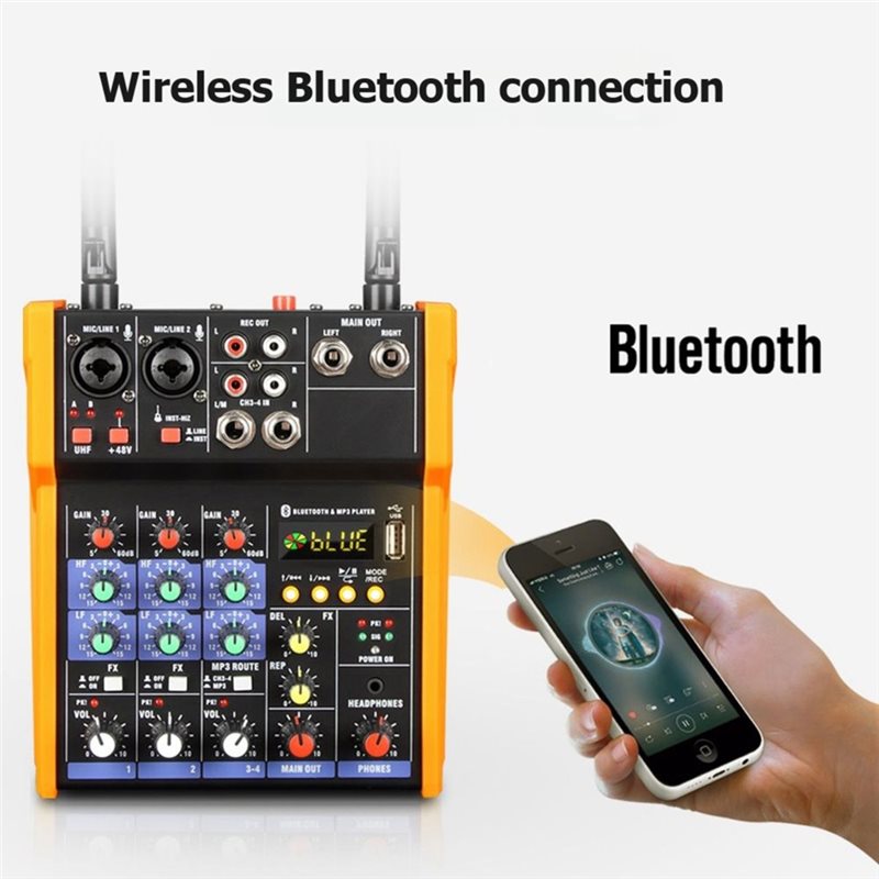 Interface de Áudio USB Bluetoo - Audio Mixer 4 Channel Usb Bluetooth Pc avaliação e preço