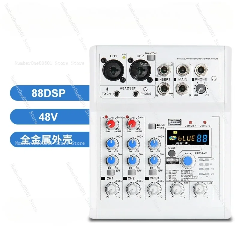 Mixer de Áudio Mini de 4 Canai - Audio Mixer 4 Channel Usb Bluetooth Pc avaliação e preço