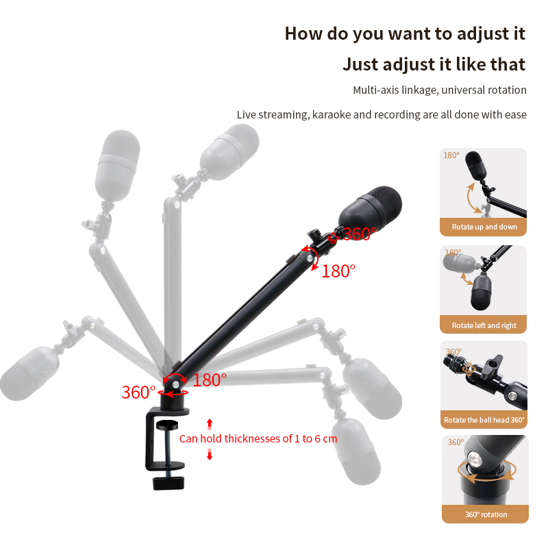 Suporte de braço ajustável par - Recording Studio Broadcast Boom Arm avaliação e preço