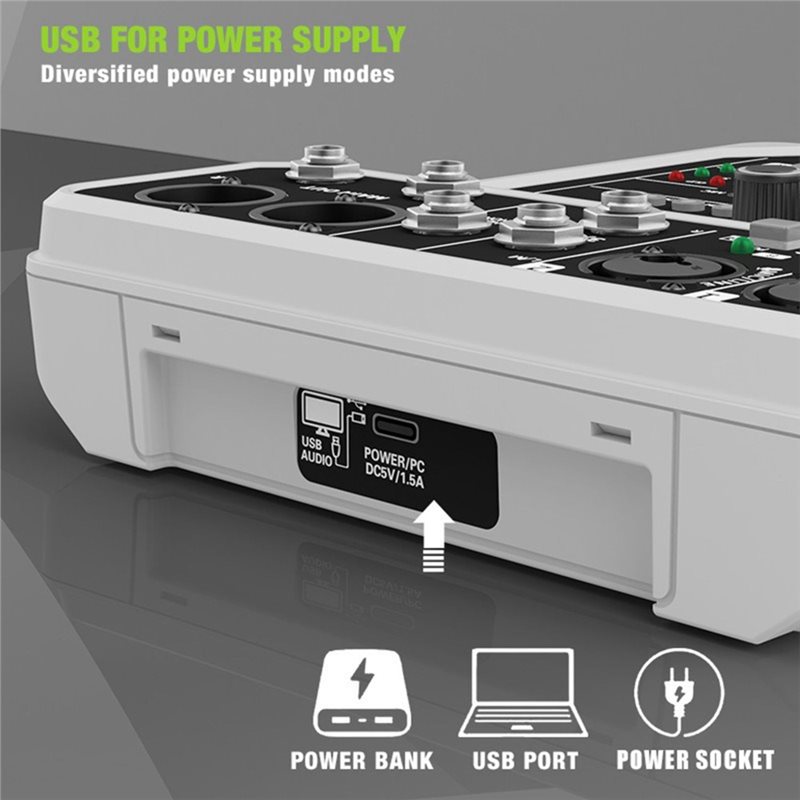 Mesa de Som Profissional AT82  - Audio Mixer 4 Channel Usb Bluetooth Pc avaliação e preço
