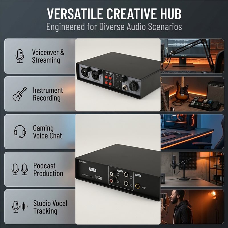 Interface de Áudio USB SQPP-2  - Studio Audio Interface With 48V Phantom avaliação e preço