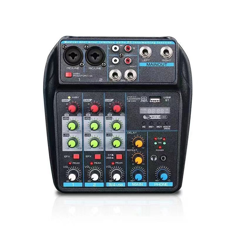 AT82 – Mesa de mistura de áudi - Audio Mixer 4 Channel Usb Bluetooth Pc avaliação e preço