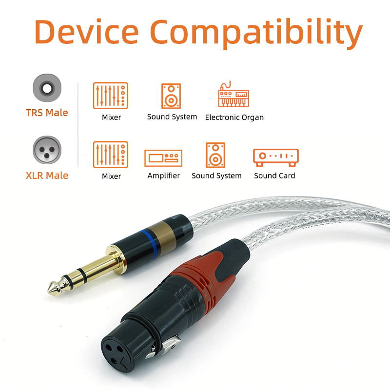 Cabo de Interconexão de Sinal  - Xlr To 6.35Mm Balanced Audio Cable Patch avaliação e preço